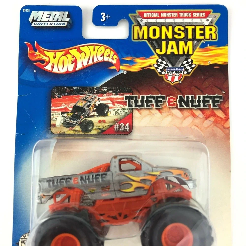 Hot Wheels Monster Jam Truck Tuff e Nuff‎ 4x4 Silver Die Cast 1/64 Scale #34